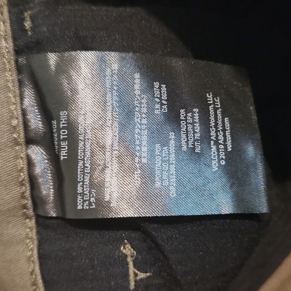 NWT‎ Volcom Road Trip Chino Shorts Mens Olive Green Logos Pockets Size 32 Preppy - Picture 6 of 9